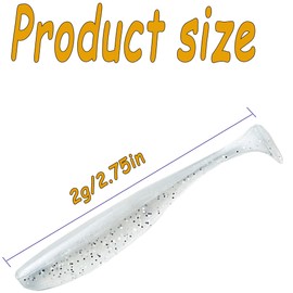 100 Pcs Fishing Soft Bait Swimbaits Lures Soft Plastic Fishing Lures Swim Baits Bass Lures (A)