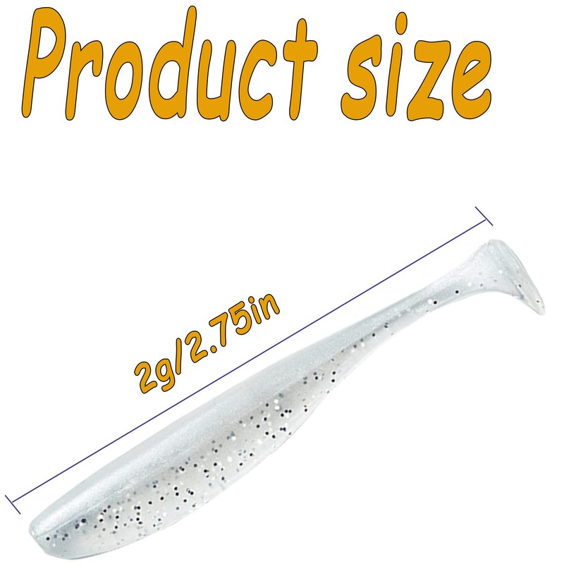100 Pcs Fishing Soft Bait Swimbaits Lures Soft Plastic Fishing