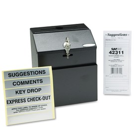 Safco 4232BL Steel Suggestion/Key Drop Box with Locking Top 7 x 6 x 8 1/2