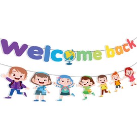 Welcome Back Banner-Back to School Decorations First Day of School Garland Preschool Classroom Party Decoration Colorful Kindergarten Back to School Banner for Kids