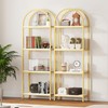Yusong Bookshelf 4 Tier Arched Bookcase, 71.3" Tall Industrial Open