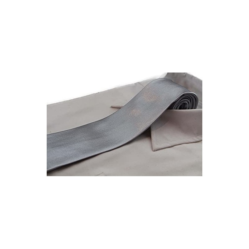 Mens Silver 8cms Plain Neck Tie