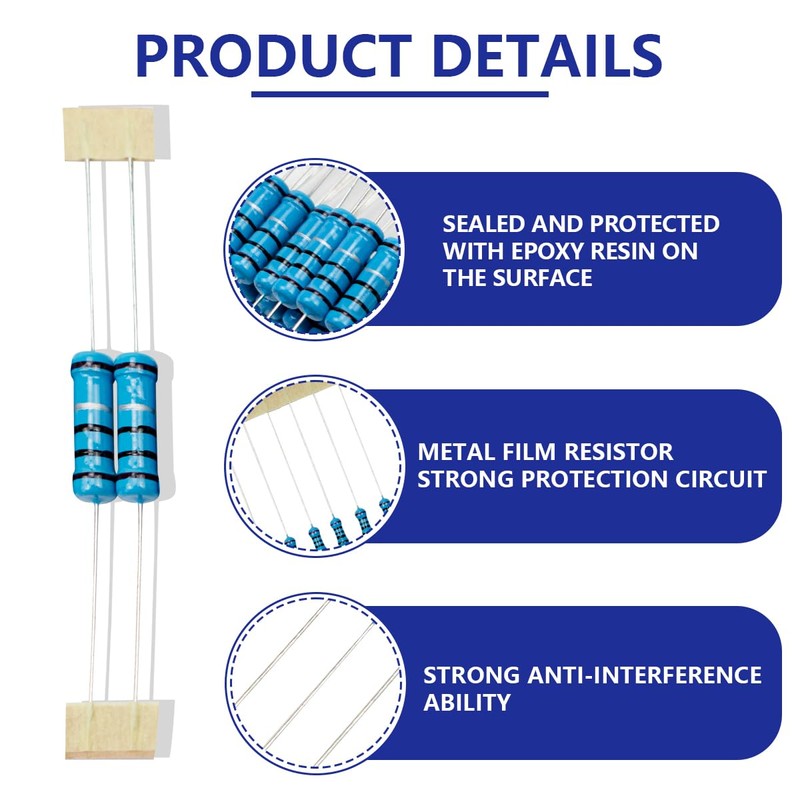 Innfeeltech 2 W 1% Tolerance 1 Ohm Metal Film Resistor