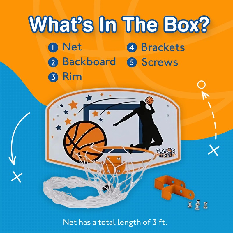 Taylor Toy Over the Door Hanging Laundry Hamper – Basketball