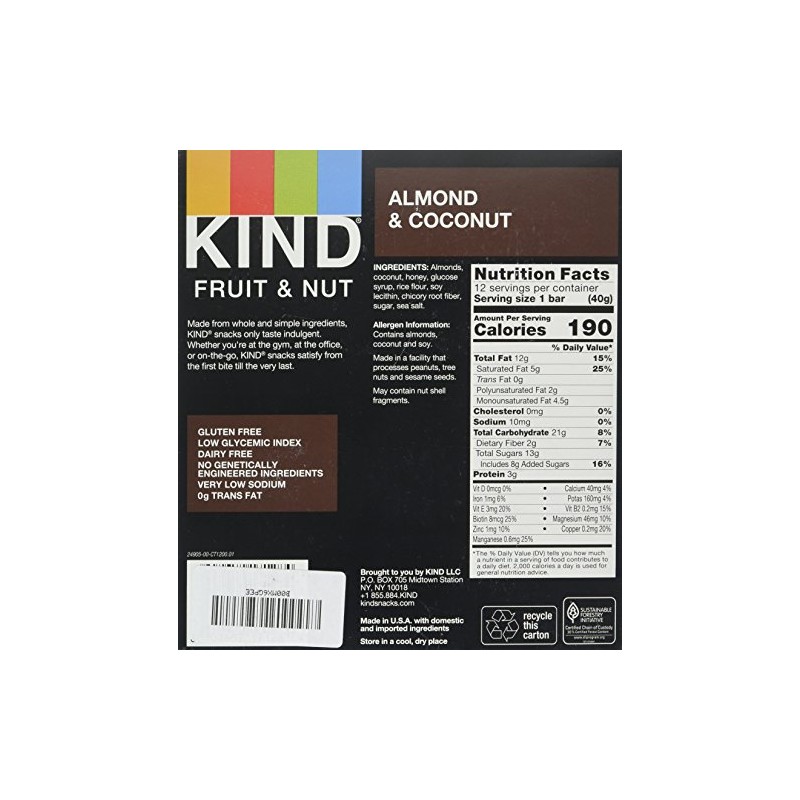 Kind Fruit & Nut Bars Almond and Coconut 1.4 Oz