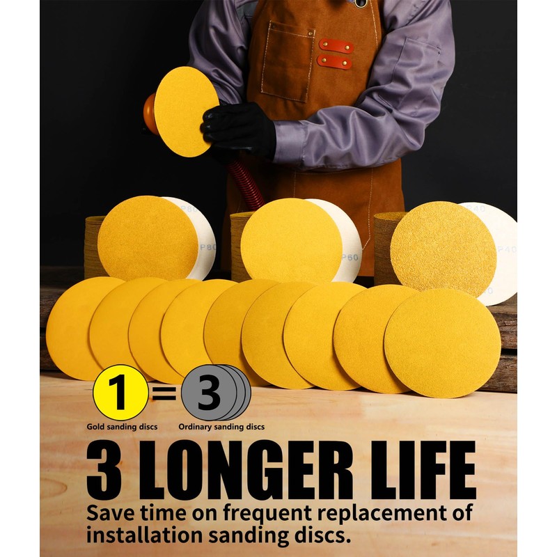 Keeimp 6 Inch Sanding Discs Hook and Loop No Hole,