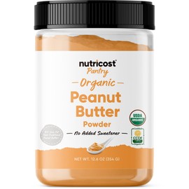 Nutricost Pantry Organic Peanut Butter Flour Powder (30 Servings) (12.6 oz) - No Added Sweetener, No Added Salt, 81% Less Fat Than Traditional Peanut Butter, USDA Organic, Certified CCOF Organic, GMP Compliant, Non-GMO