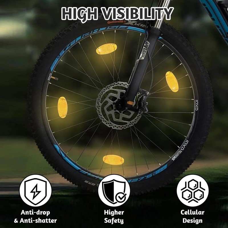 flintronic 4PCS Bicycle Wheel Reflectors, Bicycle Spoke Reflectors, High Reflective