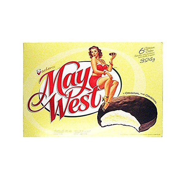 Vachon May West White Sponge Cakes 1 Box 11.4 Ounces Imported from Montreal Quebec