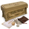 Penny Game with 30 Metal Coins,1 Dice,Coin Drop Game,A Fun