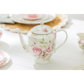 Grace Teaware Beau Rose Bone China 30oz Teapot