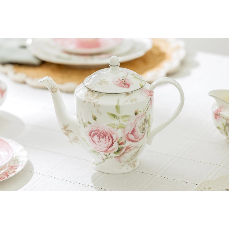 Grace Teaware Beau Rose Bone China 30oz Teapot