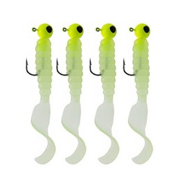 FOLANDO 4pcs Fishing Soft Lures kit, Fishing Weights Jig Heads Hooks Fishing Lures Fishing Baits Plastic Baits Kit for Fishing Trout Redfish Saltwater/Freshwater 6cm/3.5g JW-Q02