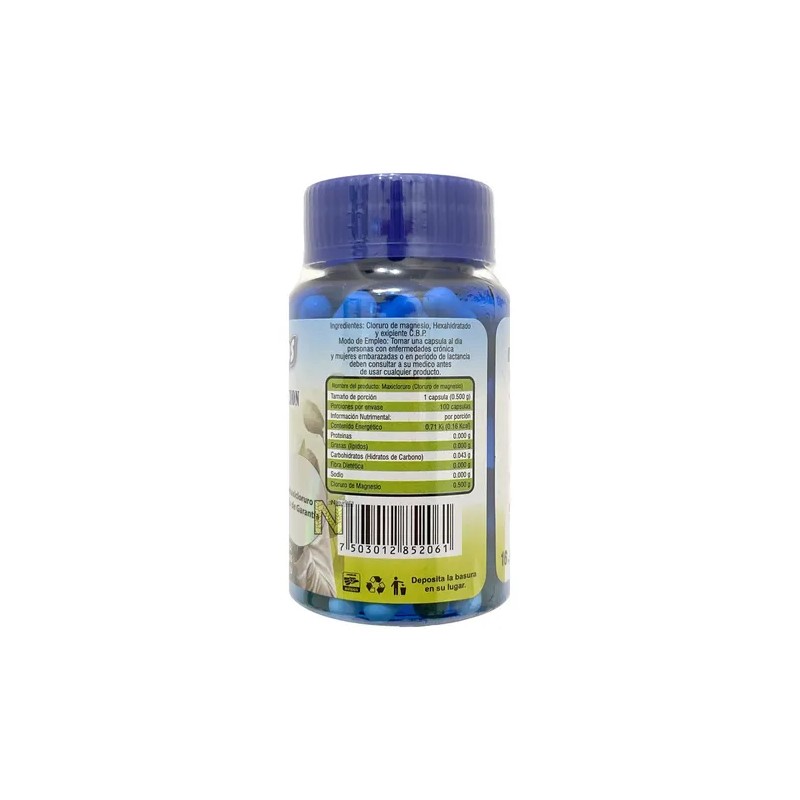 Cloruro De Magnesio 100 Caps 500mg Maxicloruro