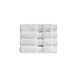 Christy Refresh Bathroom Towel Set | Set of 4 | 4 Face Cloth Set | Quick Dry | Gentle Pastel Tones | Soft Absorbent Shower Towels | 100% Cotton 550GSM | White
