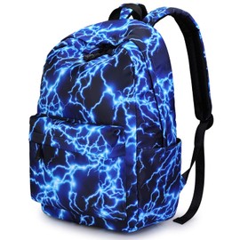 S-ZONE 15.6 Inch Starry Lightning Stylish Backpack Travel Rucksack School Bags for Teenager Girls Boys Students Outdoor Hiking Camping Weekend Backpack