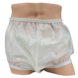 Leakmaster Deluxe Heavy Duty Adult Pullon Plastic Pants. Features Premium Quality Extra Thick 7 Mil Vinyl, Enclosed Elastic, Extended Waist and Roomy Fit. X-Large Fits 42-48 in.