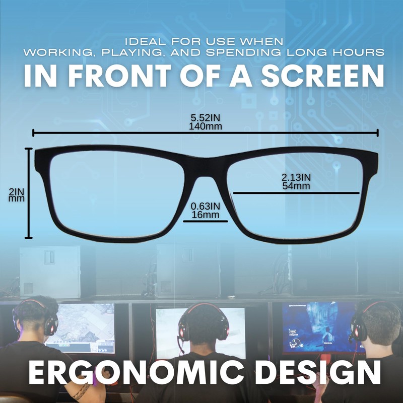 Blue Light Blocking Glasses for Men/Women – Anti-Fatigue Gaming and