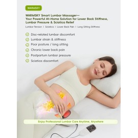 WARMSKY Smart Lower Back Massager with Soothing Warm Therapy & Air Traction – Spinal Decompression Device for Sciatica Relief, Lumbar Pressure & Stiffness, Gray