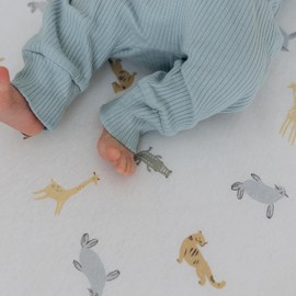 Dreamology Cot Sheet,100% Cotton Jersey, Soft and Breathable fitted sheet,Girls, Boys, Baby Sheets and Crib Sheets,Cotton Fitted Sheet,Cot sheets 120x60 fitted | Blue, Animals