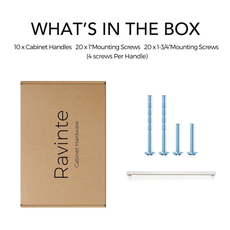 Ravinte 10 Pack 12-3/5 Inch Kitchen Square Cabinet Handles Satin