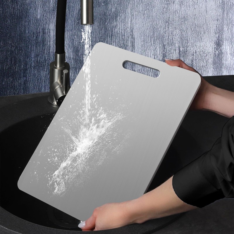 Fidqiog Titanium Cutting Board, Stainless Steel Cutting Boards for Kitchen,