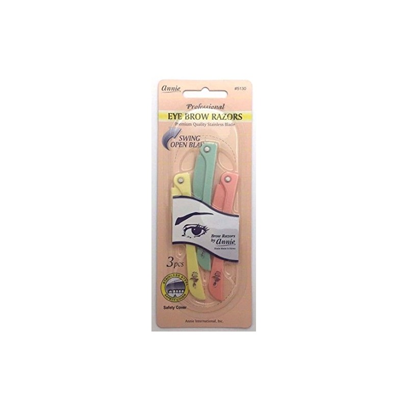 Annie Professional Eye Brow Razors Premium Quality Stainless Blade Swing