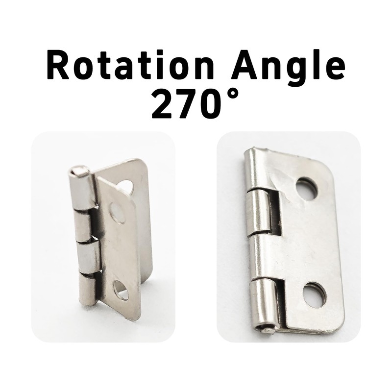 AUXBC 80Pcs 18x15mm Silver Mini Hinges for Wooden Box, Small