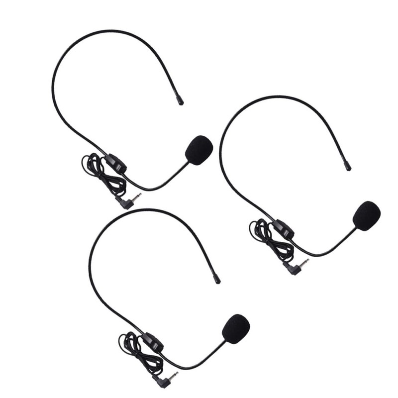 BIUDECO Microphone Set 3pcs Headset Mic Portable Voice Amplifier Speaker