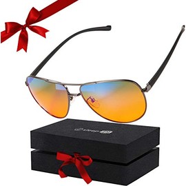 99.9% Blue Light Glasses for Women & Men - These Aviator Style Gaming/Computer Glasses Stop Eye Strain, Headaches, Migraines & Help You Sleep Better, Feel Better, Look Better & Live Better Too
