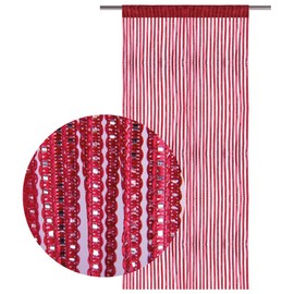 String curtain with pull-through bars, lurex-look curtain, elegant and stylish decoration in many colours and sizes, 90x200cm
