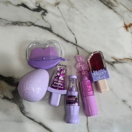 Lip Lippie Bundle Mix 6 pieces may included - lipgloss mix, lipgloss, Lippie, lip tint, stain, plumper - Color: Purple