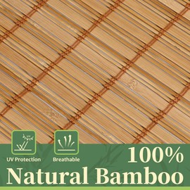 AGESISI Bamboo Roman Shades with Valance Cover, Cordless Bamboo Blinds for Indoor Windows, Light Filtering Bamboo Woven Shades for Home & Patio, Privacy Protection, 24" W x 64" H, Carbonized