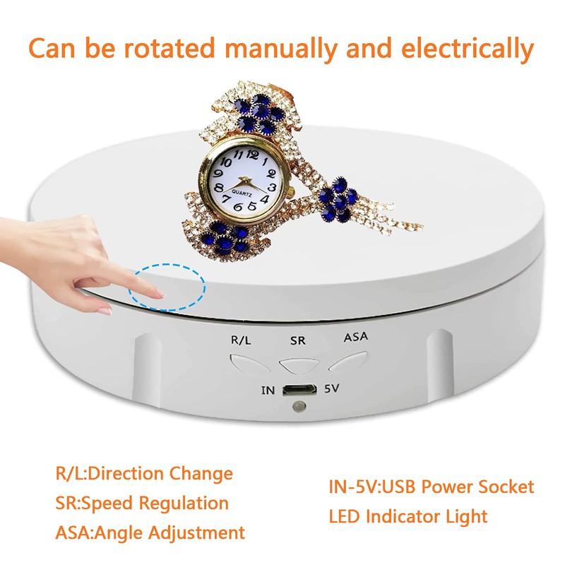 luolety Electric Rotating Display Stand for Photography, 360 Degree Rotating