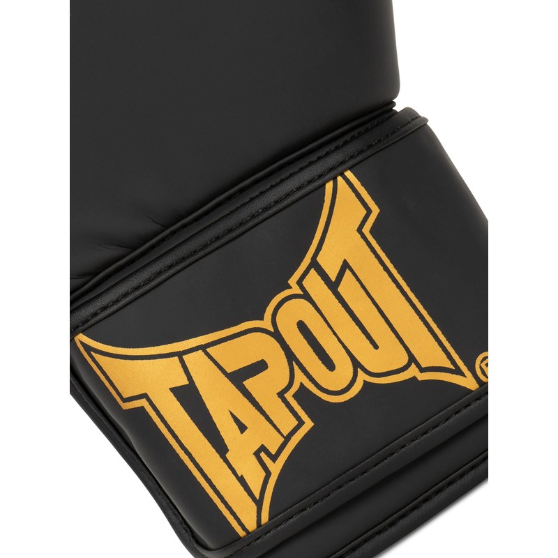 Tapout Torrey Black/Gold Faux Leather Boxing Gloves (1 Pair) 12