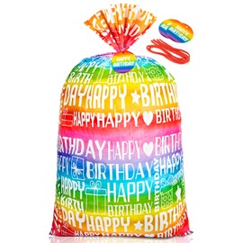 Sofier 1pcs Large Birthday Gift Bags 36''x56'' Jumbo Happy Birthday Gift Wrap Extra Large Plastic Gift Bags for Big Giant Presents Kids Party