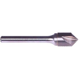 KEO 55744 Solid Carbide Single-End Countersink, TiALN Coated, 3 Flutes, 60 Degree Point Angle, Round Shank, 1/4" Shank Diameter, 1/2" Body Diameter