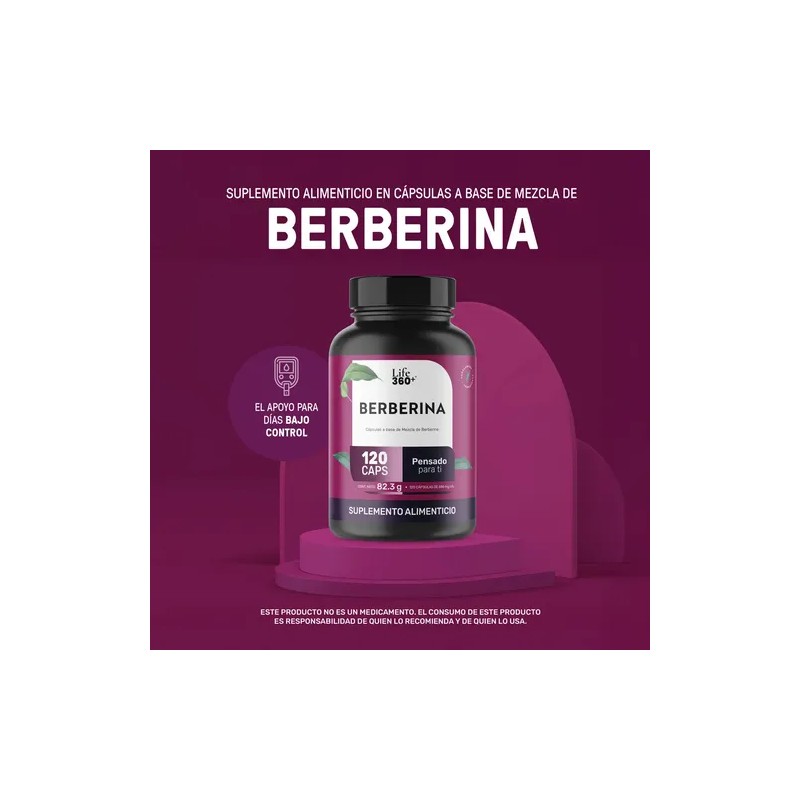 Berberina Life 360 1000 Por Porción 120 Cápsulas Extracto Hcl