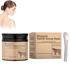 Rostblant Whipped Tallow Cream für Gesicht & Körper,Ein Löffel zum Schöpfen der Sahne liegt bei, Beef Tallow Skincare, Tallow Face Cream, Feuchtigkeits creme für Gesicht und Körper