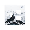 Spshian Light Switch Cover Plate Black White Ink Forest Wolf