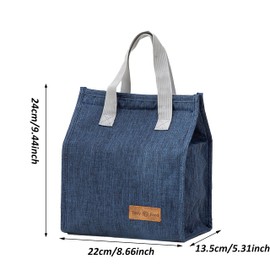 shaohui Lunch Bags for Women Men, Waterproof and Leakproof Lunch Box Tote Bags, Reusable Insulated Lunch Tote Bags for Work, School, Picnic, Camping Trips (Navy Blue)