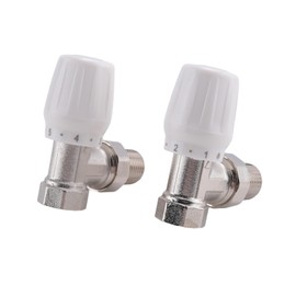 Daiilg Thermostatic Radiator Valve 2Pcs 15mm x 1/2Inch Thermostatic Angle TRV Thermostatic Radiator Valve for Home Office