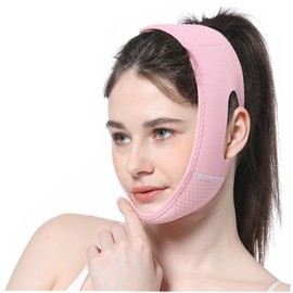 V Gesichtsmasken, Kinnmaske Doppelkinn Wiederverwendbar, tmungsaktive V-förmige Gesichtsbandage, Doppelkinn Reduzierer Lifting-Maske, V-Linienmask für Doppelkinn und schlaffe Gesichtshaut