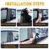 YINEOR for Honda Civic B Pillar Trim, Glossy Black, 6-Piece