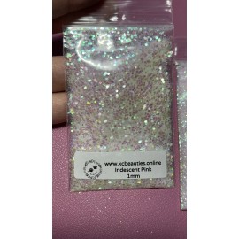 KCGLITTER Iridescent White Pink 1 MM Fine Glitter for nail acrylic gel craft US Seller 5g