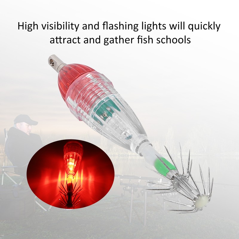 LED Underwater Fishing Lure Light Deep Drop Shape Waterproof Flashing