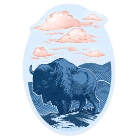 Die Cut Sticker Blue Buffalo, Contour Vinyl Sticker 3 to 6 inches, (Waterproof Decal for Cars, Water Bottles, Laptops, Coolers), Large
