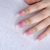 Aosedolr 24Pcs Pink and White Gradient Press On Nails-On Acrylic