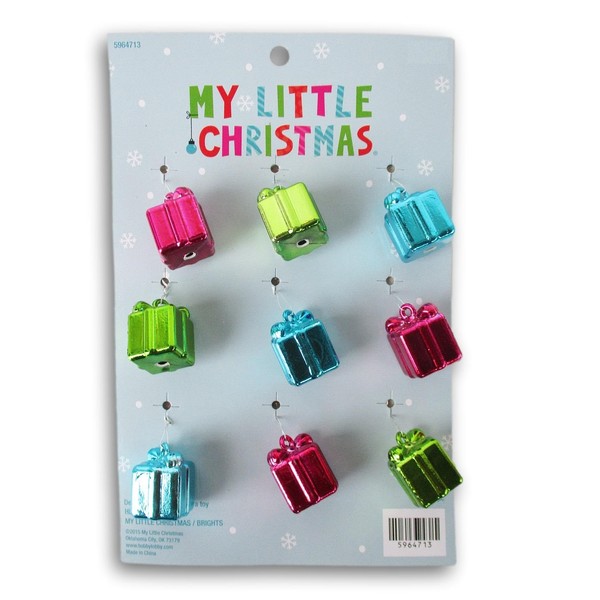 Metallic Color Gifts Christmas Tree Ornaments - 9 Count