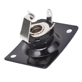 Guitar Output Jack Plate Metal Compact Socket Plate Telecaster Electric Guitar Accessory (Black)